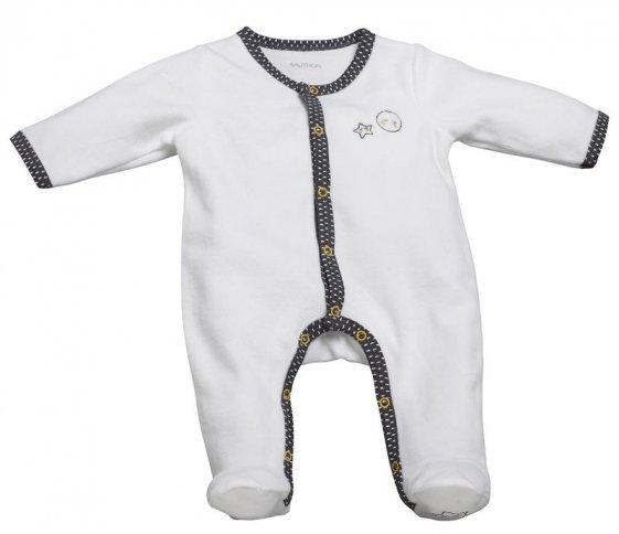 Pyjama velours blanc gris taille 1mois My Website