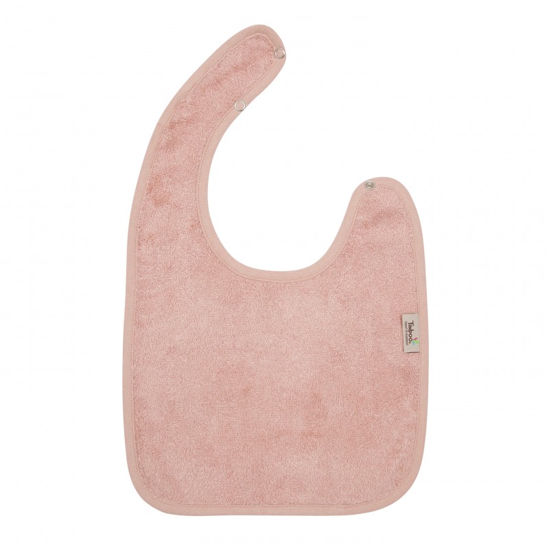 Bavoir grand avec bouton 26 x 38 cm Misty rose