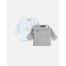 M&M SET 2 TSHIRTS GR/BLC 6M