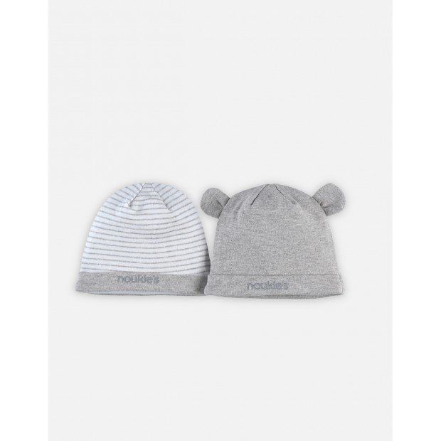Set 2 Bonnets Jersey Bio Gris 1/6M