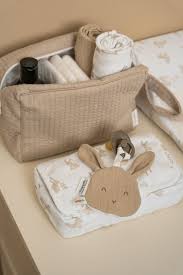 Doudou attache-sucette mousseline Lapin Beige