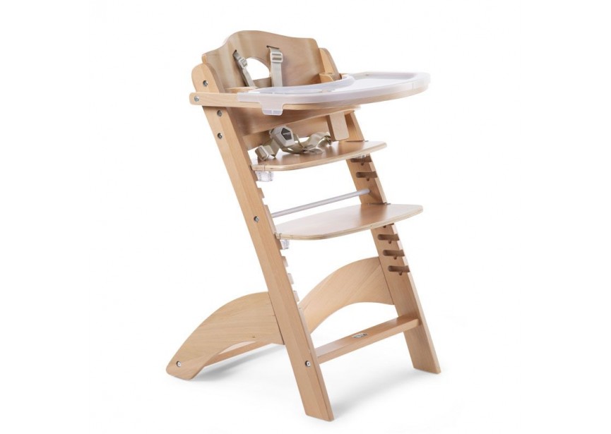 Lambda 3 Chaise Haute Bébé + Tablette - Bois - Naturel