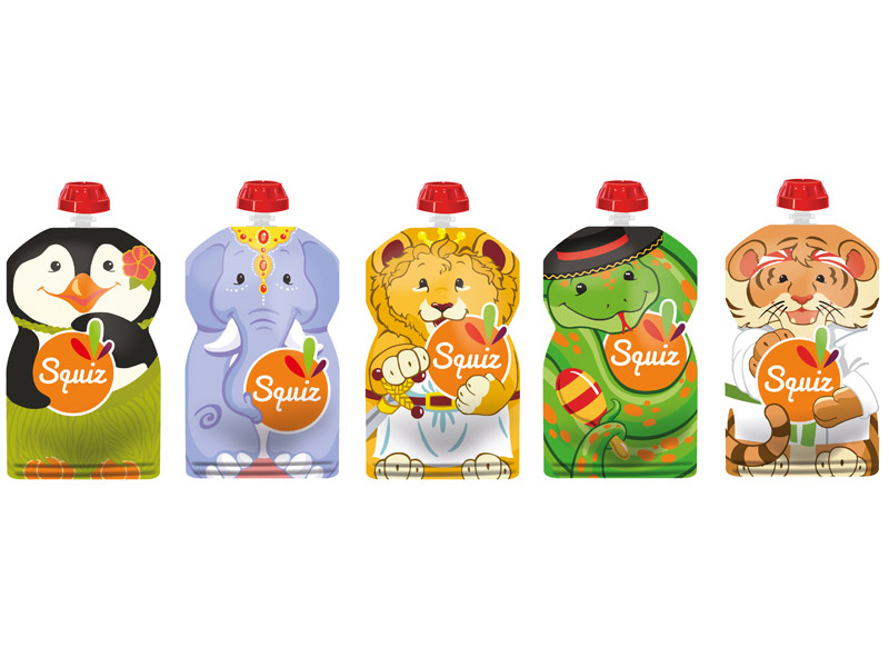 Lot de 5 Gourdes souples Carnaval - SQUIZ