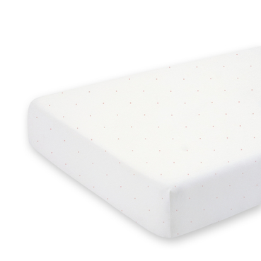 DRAP HOUSSE LIT 60x120cm motif petit pois ecru 100% coton